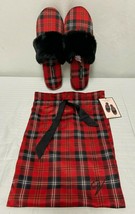 Victorias Secret Red And Black Plaid Slippers Size Medium 7-8 - £16.03 GBP