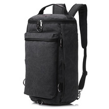 Men Huge Luggage Travel Bag Army Green Bucket Backpack Multifunctional Canvas Ba - £72.22 GBP