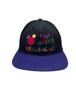 Vintage 90s Disney Mickey Mouse I Am Never Growing Up Snapback Hat Black... - £21.57 GBP