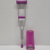 2010 Enertec Purple Crutch &amp; Cast for 18&quot; Doll - OG, American Girl - $13.06 CAD