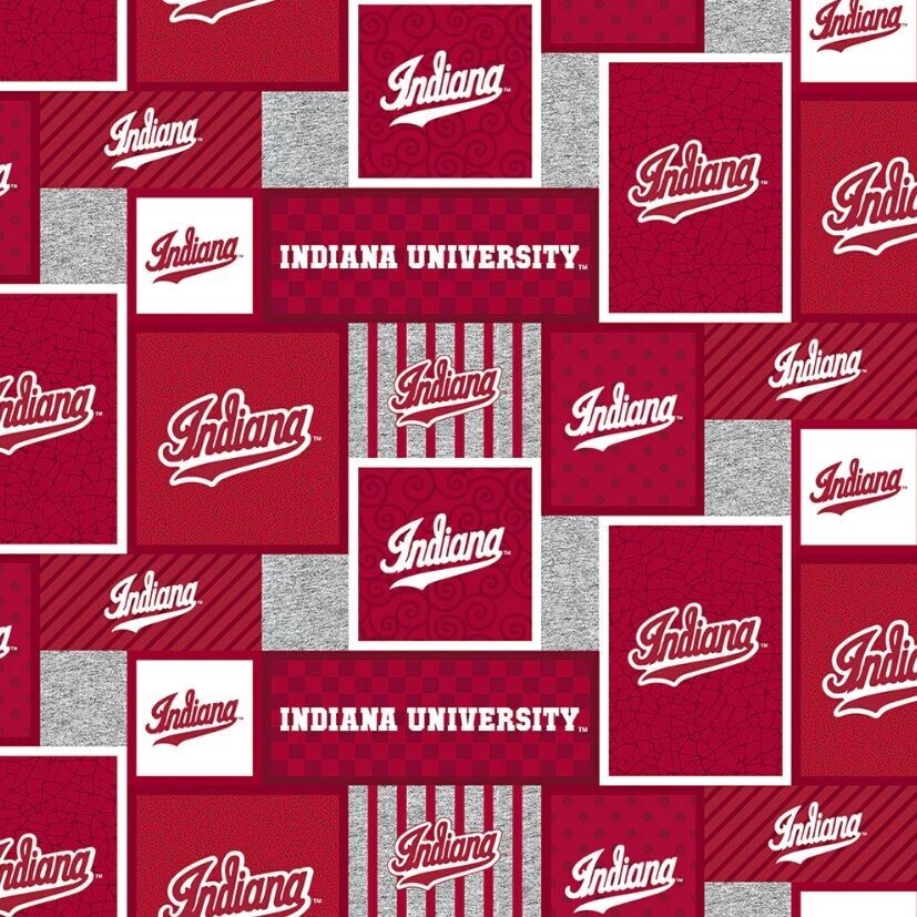 College Indiana University Hoosiers Fleece Fabric Print by the yard A506.63 - $14.97