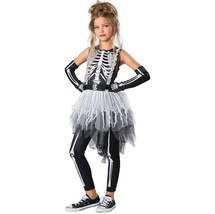 NEW Ghostly Skeleton Halloween Costume Girls Medium 8-10 Seasons Dress L... - £19.71 GBP