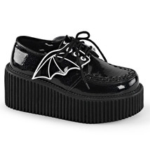 DEMONIA CRE205/BGVY Punk Goth Black Glitter Platform Bat Wing Creepers S... - $1,774.01 MXN