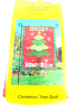 Garden Flag Christmas Tree Holiday Decorative 18x12.5 Inch New Linen Quilt - $18.80