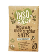 Inso Green Dissolvable Laundry Detergent Sheets - Fresh Linen Scent (80 ... - £13.70 GBP