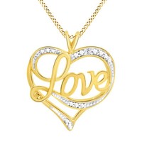 18K Argent Plaqué Or Véritable Moissanite Accent &#39;&#39; Pendentif Coeur 18 &quot; Collier - £154.56 GBP