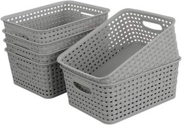 Woven Plastic Storage Baskets And Organization Bins In A 6-Pack From Cadineus. - £29.56 GBP
