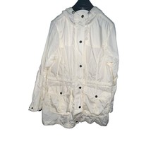 Eddie Bauer Cream Women Hooded Windbreaker Rain Jacket Size XXL  Pockets Zip New - $19.64