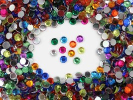 500PCS Rhinestones 8mm SS40 Flat Back Acrylic 35 Colors in Bulk - £7.81 GBP+