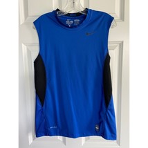 Nike Pro Combat Hyper Cool Sleeveless Crew Shirt 324299 Fitted Royal Blue Mens M - £15.63 GBP