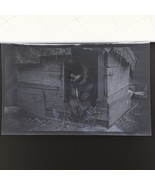 1930s Photo Negative Dog In Dog House Made From Scraps Of Wood - $10.34