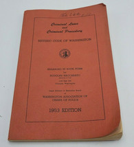 Criminal Laws and Criminal Procedure Revised Code of Washington 1953 Edi... - £12.15 GBP