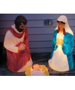 General Foam Nativity 3 Piece Set 28&quot; Lighted Blow Mold Mary Joseph Baby... - £87.74 GBP