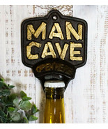 Rustic Man Cave Open Here Cast Iron Bottle Cap Opener Wall Mounted Decor... - £19.95 GBP