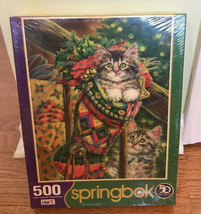 Springbok Stocking Curiosity 500 Piece Puzzle Holiday Cat Factory Sealed - $24.72