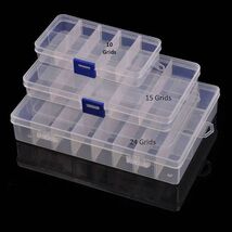 Plastic Box 24/15/10 Grid Adjustable Organizer Jewelry Bead Storage Cont... - $98.29 MXN+