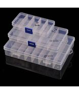 Plastic Box 24/15/10 Grid Adjustable Organizer Jewelry Bead Storage Cont... - $97.90 MXN+