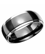Titanium Ring Mens Classic Black Wedding Band 8mm Sizes 9-13 Anniversary... - £20.02 GBP