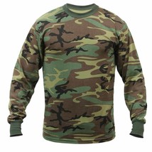 TRU-SPEC Military Camouflage Bdu Woodland Long Sleeve T Shirt Cold Weather Xl - £15.21 GBP