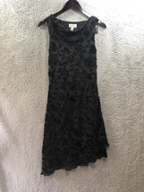 Talbots Black Floral Dress VTG MADE IN USA Size 6 Sleeveless - £9.45 GBP