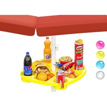 Umbrella Tray - Beach Umbrella Table Tray With Compartments For Cups And Snacks  - £36.75 GBP