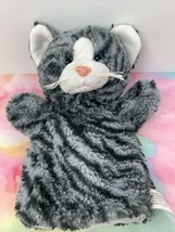 Hand Puppet Plush Toy Kitten Cat Gray w/ Black Stripe About 10&quot; Books A Million - £10.05 GBP