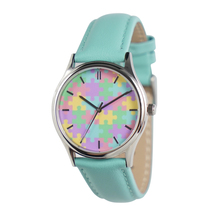 Personalized Watch Puzzels Watch Blue Band  Free shipping worldwide - $42.00