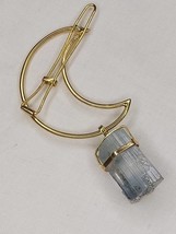 Aquamarine Natural crystal gold plated Hand Made Hairclip-Unheated and U... - $239.99