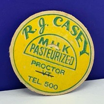 Dairy milk farm bottle cap vintage advertising label RJ Casey Proctor Ve... - $7.87