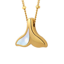 Nisha Mermaid Tail Pendant White Sea Shell Necklace - £15.22 GBP