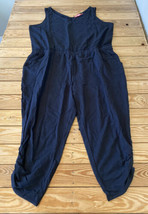 All Worthy NWOT Women’s Ruched Leg Knit Jumpsuit Size 2XP Black i11 - £11.60 GBP