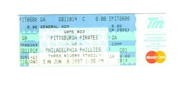 June 8 1997 Philadelphia Phillies @ Pittsburgh Pirates Ticket Curt Schilling Win - £23.72 GBP