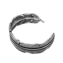 Valkyrie Feather Cuff Bracelet Silver Surgical Stainless Steel Viking Warrior - £26.37 GBP