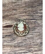 Vintage Gold Tone Cameo Pendant Charm Mini Miniature KG JD - $7.91