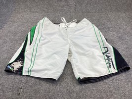QUICKSILVER Shorts Mens 32 Board White embroidered swim trunks beach sur... - £10.11 GBP