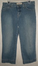 WOMENS / JUNIORS HYDRAULIC DISTRESSED BLUE JEAN CAPRIS / CROPPED PANTS  ... - £18.22 GBP