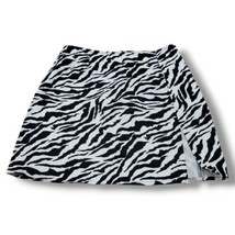 Motel Skirt Size XS W24&quot; Waist Zebra Pelmet Skirt Denim Jean Skirt Anima... - £25.25 GBP