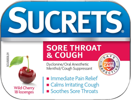 Sore Throat Lozenges, Wild Cherry Flavor, 18 Count - €12,20 EUR