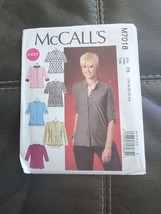 McCall&#39;s M7018 Button Front Top Tunic Band Collar Sewing Pattern Sz 16-24 Uncut - £7.43 GBP