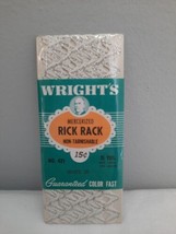 VTG NIP Wrights Shiny White &amp; Silver Metallic Medium 1/2&quot; Rick Rack Trim... - $8.86