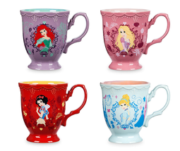 Disney Store Princess Flower Mug Ariel Snow White Rapunzel Cinderella 2017 - £47.92 GBP