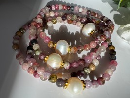 Handcrafted Natural Tourmaline Pearl Bracelet - $19.76