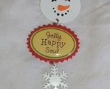 Jolly Happy Soul Snowman Christmas Tree Metal Ornament 4.5&quot; - £6.41 GBP