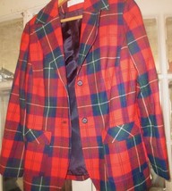 Vtg 90s Pendelton size 10 Plaid Wool Red Tartan Jacket Coat Blazer made in USA - £36.65 GBP