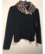 Cynthia Rowley KNIT JACKET LEOPARD Fur Detachable Collar Cardigan SZ S NEW - €84,82 EUR Cynthia Rowley KNIT JACKET LEOPARD Fur Detachable Collar Cardigan SZ S NEW - €84,82 EUR