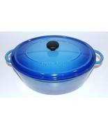FONTIGNAC FRANCE #35 ENAMEL CAST IRON BLUE BURST 8 QT OVAL DUTCH OVEN RO... - $3,741.24 MXN