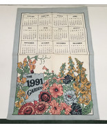 Cloth wall hanging calendar the 1991 garden floral garden print kitchen - $21.73