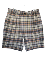 Jos A Bank Plaid Cotton Madras Mens Shorts 36 Golf Pleated Pockets 9&quot; In... - £11.01 GBP