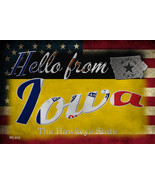 Hello From Iowa Novelty Metal Postcard - £12.82 GBP