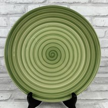 Tabletops Unlimited Swirl 10 3/4&quot; Green Dinner Plate Hand Painted Stoneware - £8.40 GBP
